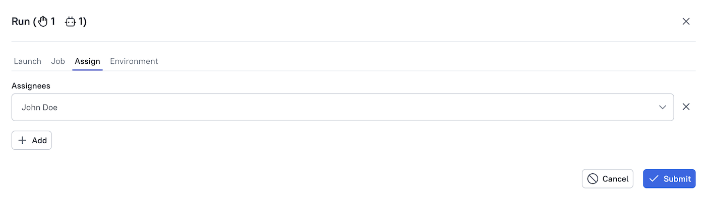 Multiple users can be specified on the “Assign” tab.