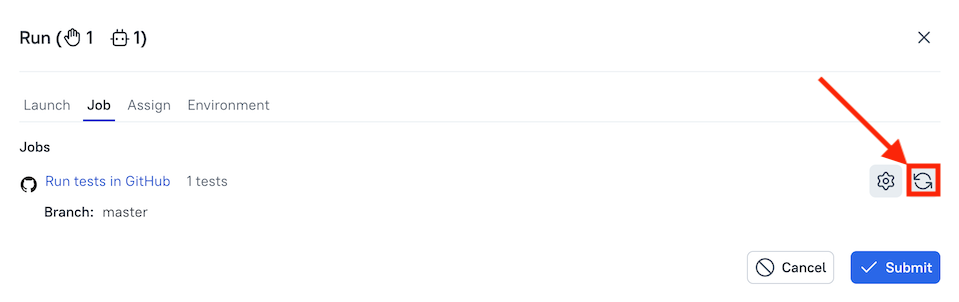 The “Replace job” button in on the right side of the dialog.