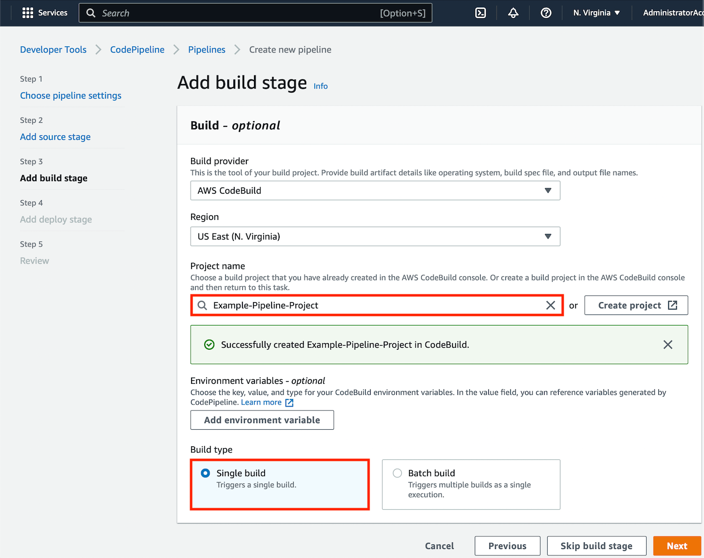 Single build and Batch build are available.
