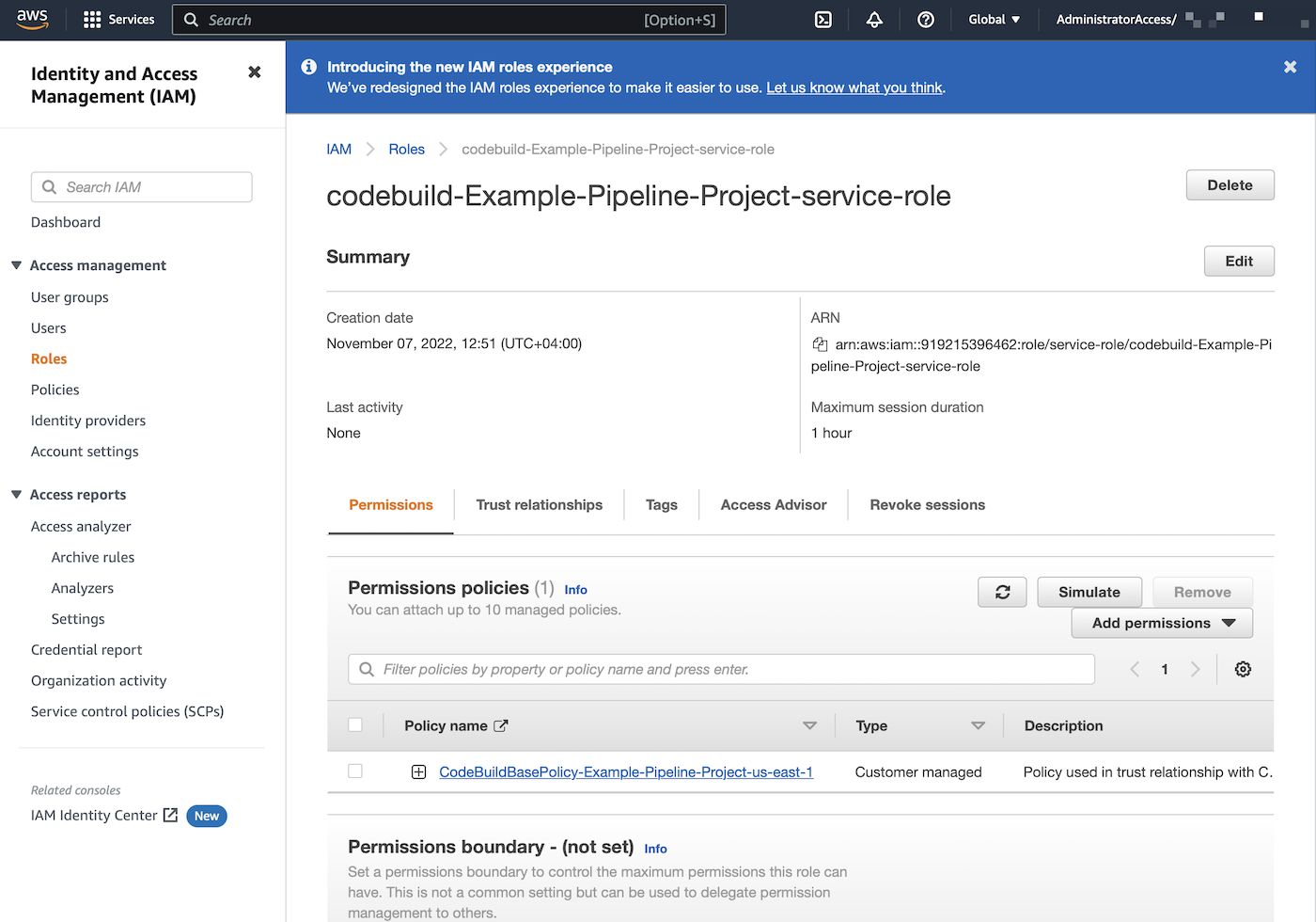 Policies are listen in a table.