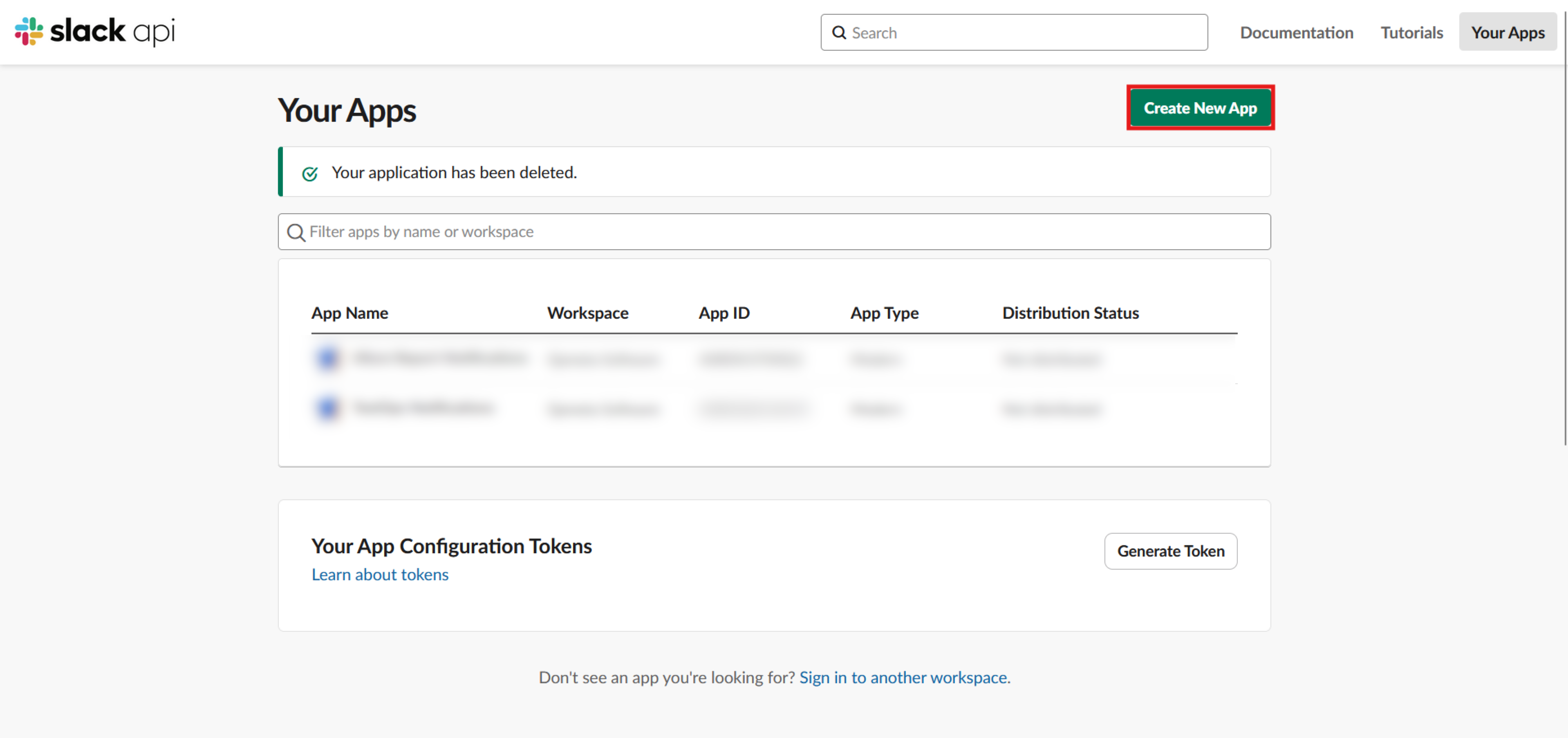 Creating a Slack app