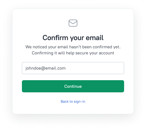Upon first sign-in to Allure TestOps after upgrading the instance, a window will appear prompting you to verify your email.